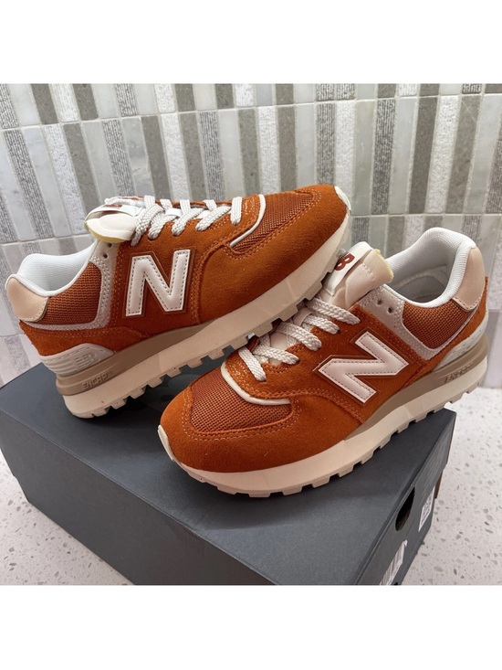 New Balance Shoes - New Balance Orange Suede & Mesh Retro Runner